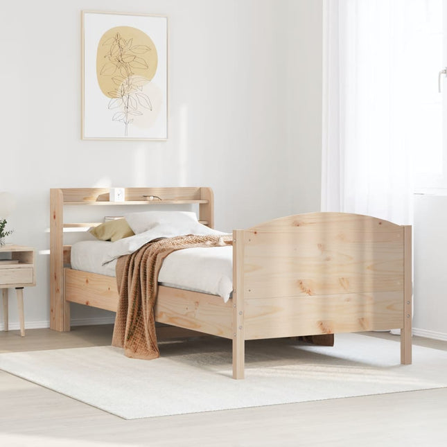 sengeramme uden madras 100x200 cm massivt fyrretræ