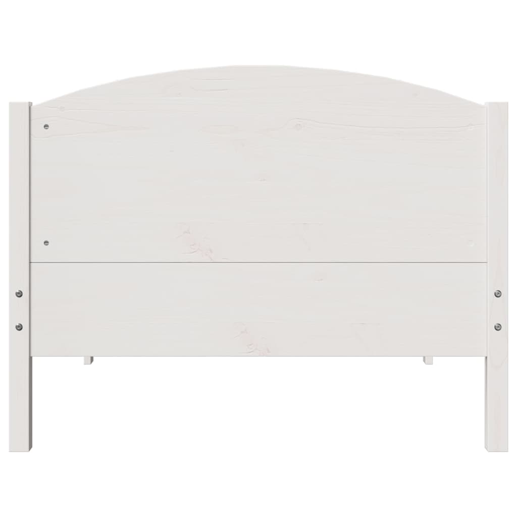 sengeramme uden madras 100x200 cm massivt fyrretræ hvid