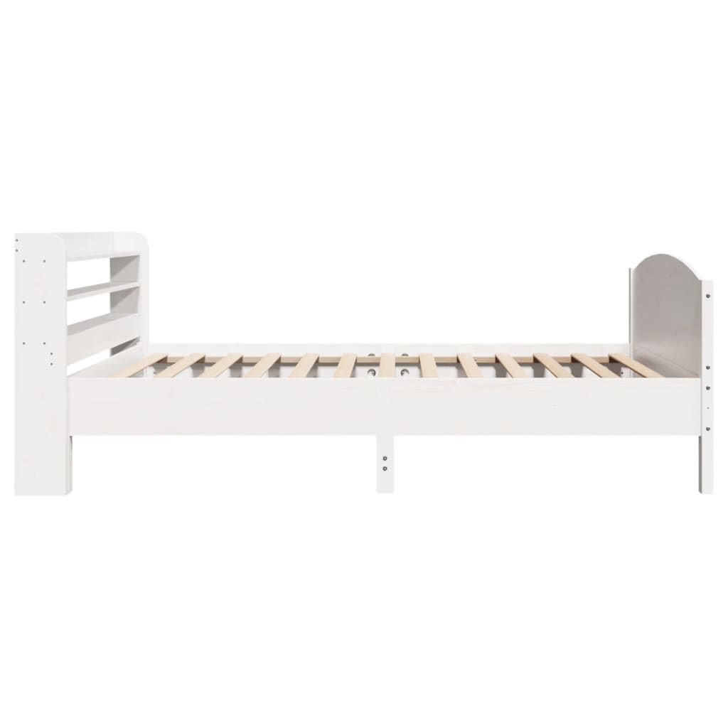 sengeramme uden madras 100x200 cm massivt fyrretræ hvid