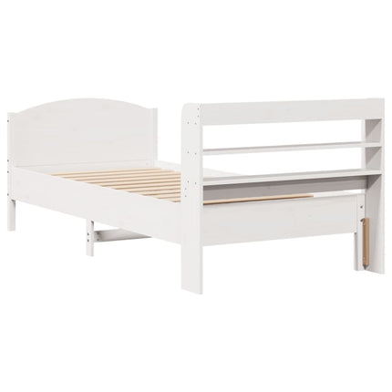 sengeramme uden madras 90x200 cm massivt fyrretræ hvid