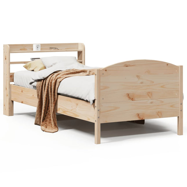 sengeramme uden madras 75x190 cm massivt fyrretræ