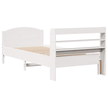 sengeramme uden madras 75x190 cm massivt fyrretræ hvid