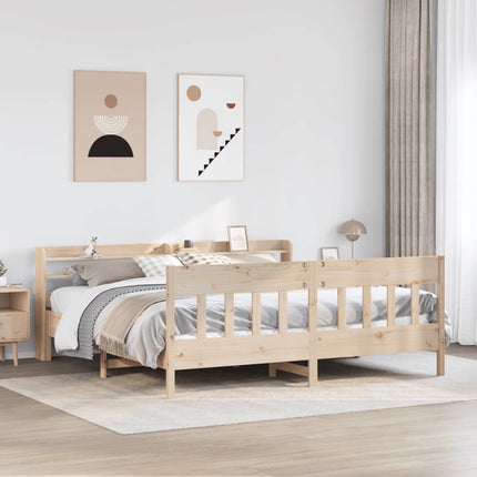 sengeramme uden madras 200x200 cm massivt fyrretræ