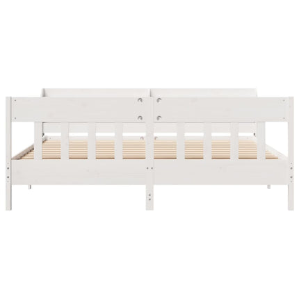 sengeramme uden madras 180x200 cm massivt fyrretræ hvid