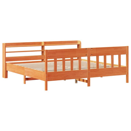 sengeramme uden madras 180x200 cm massivt fyrretræ gyldenbrun