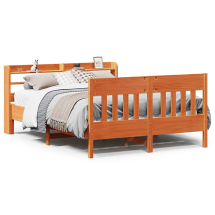 sengeramme uden madras 160x200 cm massivt fyrretræ gyldenbrun