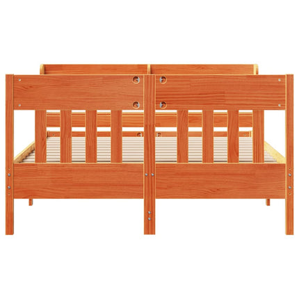 sengeramme uden madras 160x200 cm massivt fyrretræ gyldenbrun