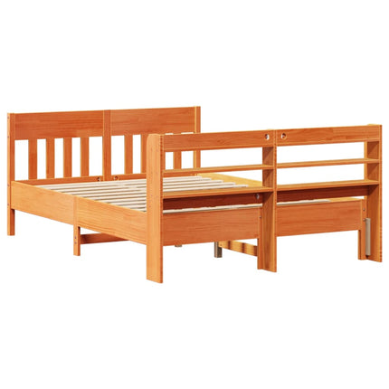 sengeramme uden madras 160x200 cm massivt fyrretræ gyldenbrun