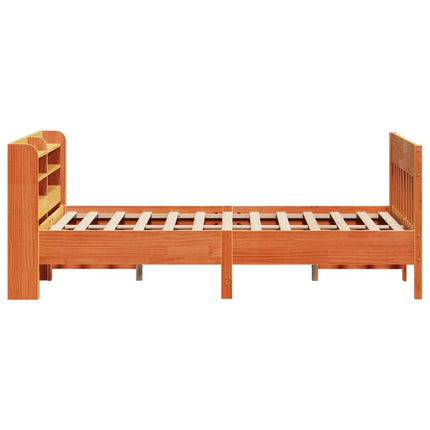 sengeramme uden madras 150x200 cm massivt fyrretræ gyldenbrun