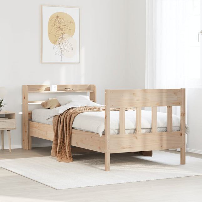 sengeramme uden madras 90x200 cm massivt fyrretræ