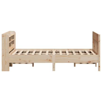 sengeramme uden madras 135x190 cm massivt fyrretræ hvid