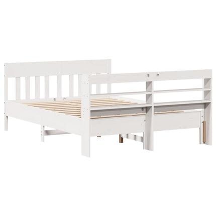 sengeramme uden madras 120x190 cm massivt fyrretræ hvid