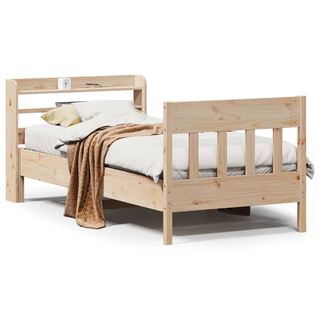 sengeramme uden madras 90x190 cm massivt fyrretræ