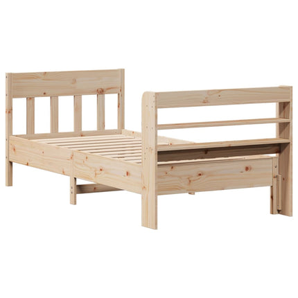sengeramme uden madras 90x190 cm massivt fyrretræ