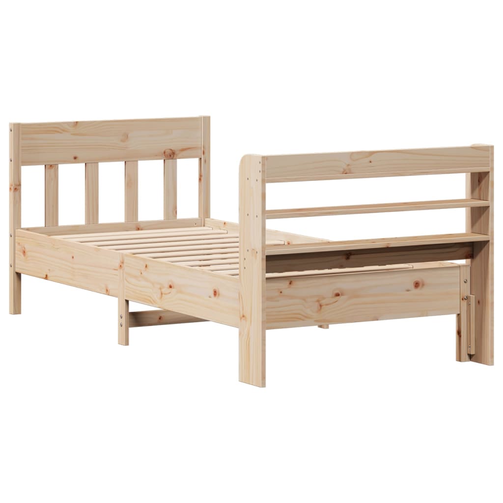 sengeramme uden madras 90x190 cm massivt fyrretræ