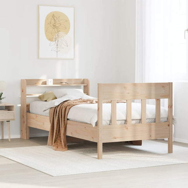 sengeramme uden madras 90x190 cm massivt fyrretræ