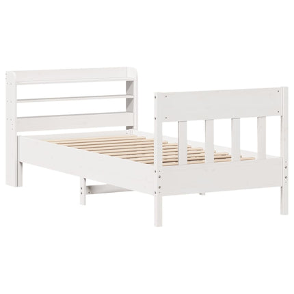 sengeramme uden madras 90x190 cm massivt fyrretræ hvid