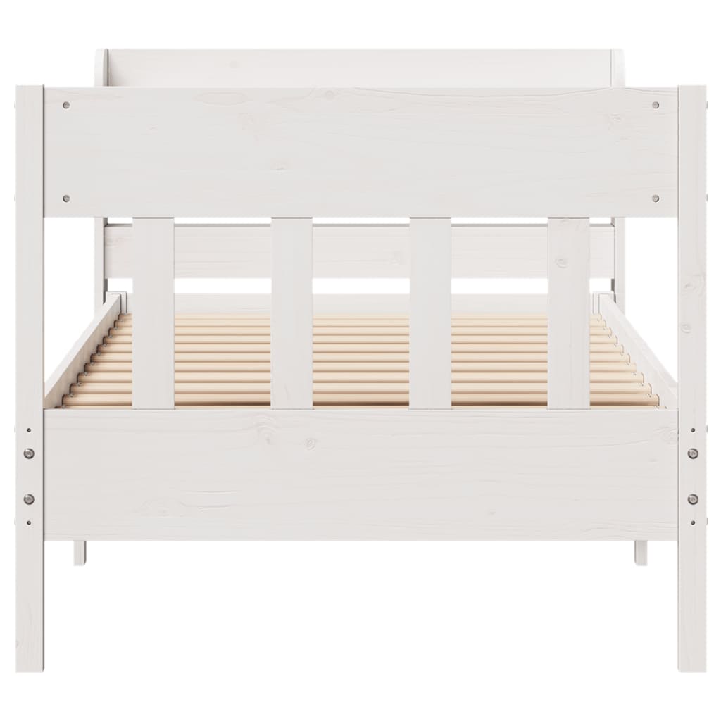 sengeramme uden madras 90x190 cm massivt fyrretræ hvid