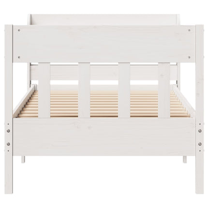 sengeramme uden madras 90x190 cm massivt fyrretræ hvid