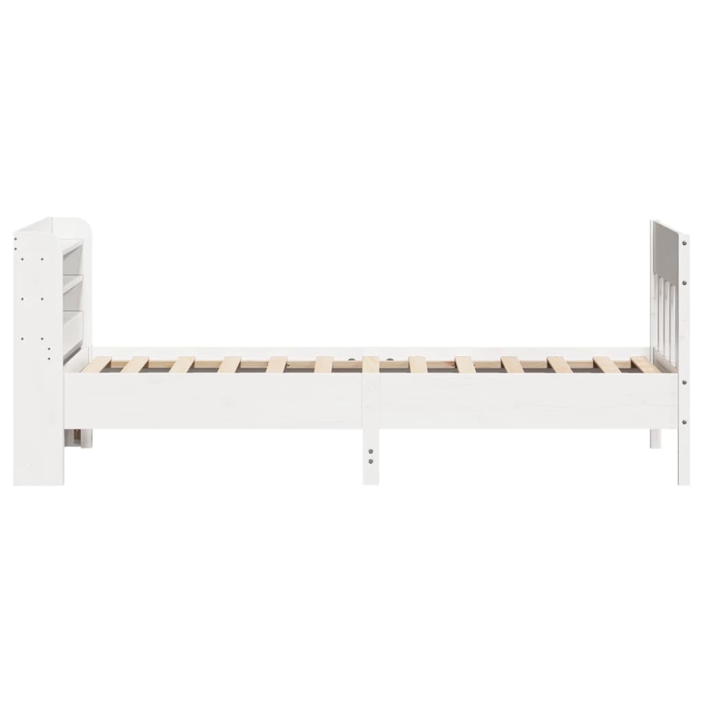 sengeramme uden madras 90x190 cm massivt fyrretræ hvid