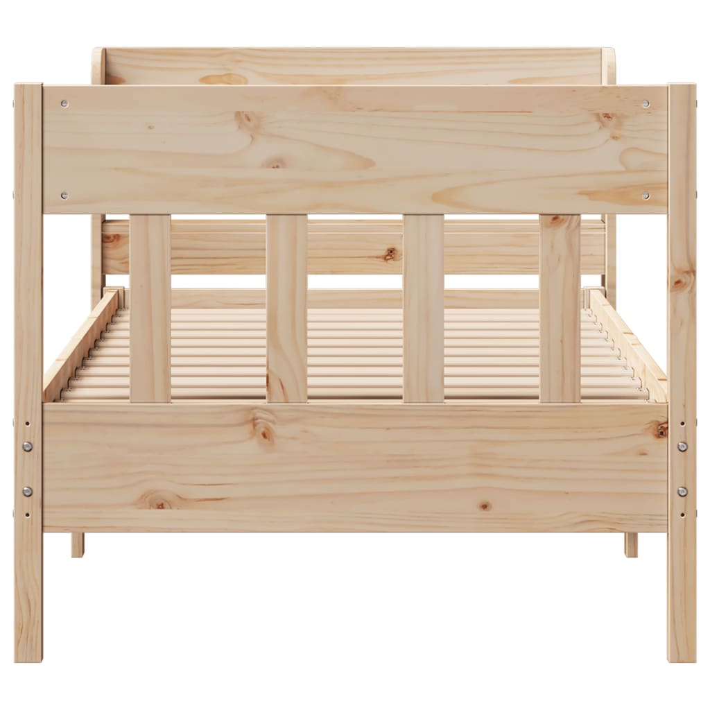sengeramme uden madras 75x190 cm massivt fyrretræ