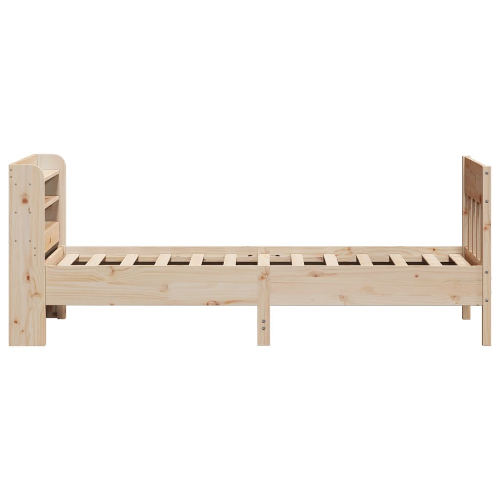 sengeramme uden madras 75x190 cm massivt fyrretræ