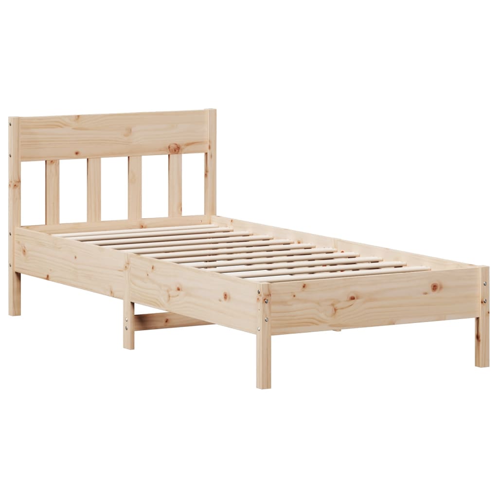 sengeramme uden madras 75x190 cm massivt fyrretræ