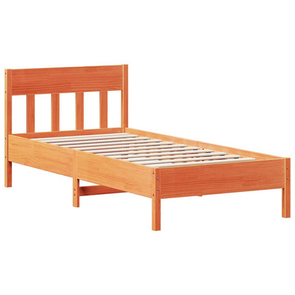 sengeramme uden madras 75x190 cm massivt fyrretræ gyldenbrun