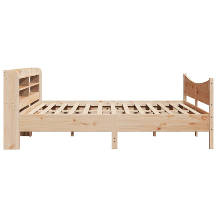sengeramme med sengegavl 200x200 cm massivt fyrretræ