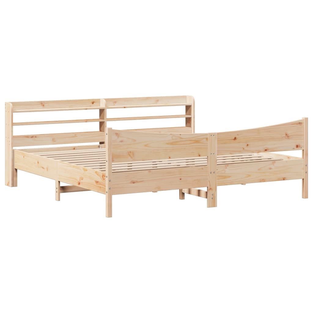 sengeramme med sengegavl 180x200 cm massivt fyrretræ