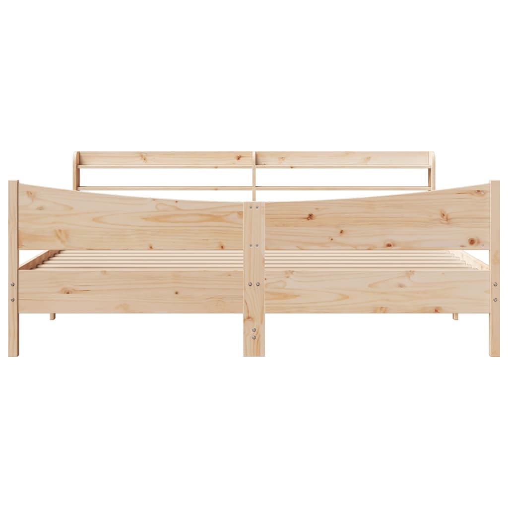sengeramme med sengegavl 180x200 cm massivt fyrretræ