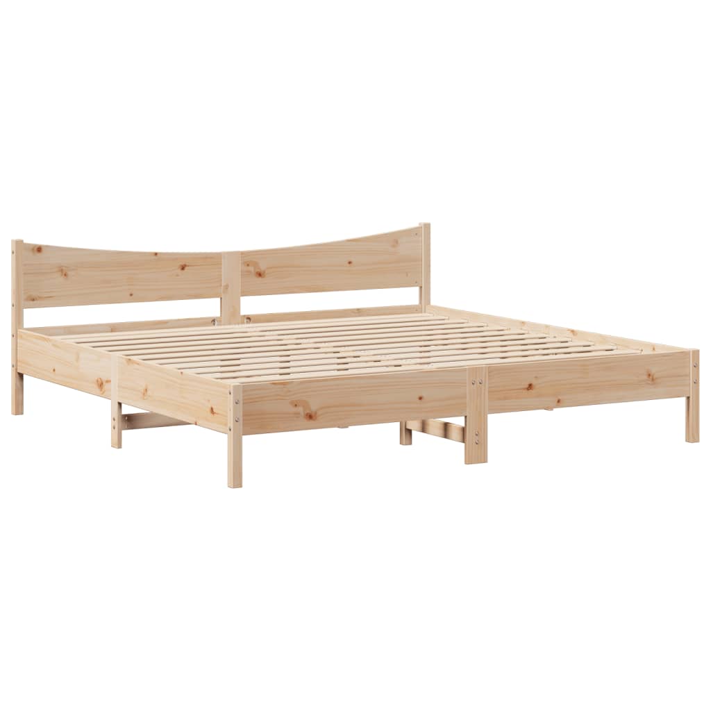 sengeramme med sengegavl 180x200 cm massivt fyrretræ