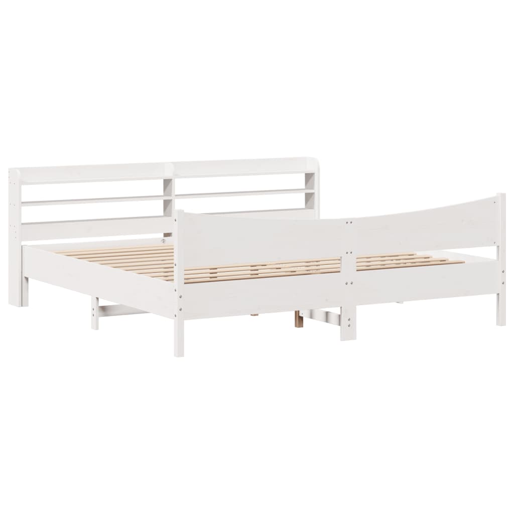 sengeramme med sengegavl 180x200 cm massivt fyrretræ