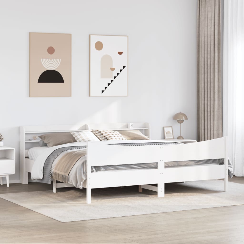 sengeramme med sengegavl 180x200 cm massivt fyrretræ