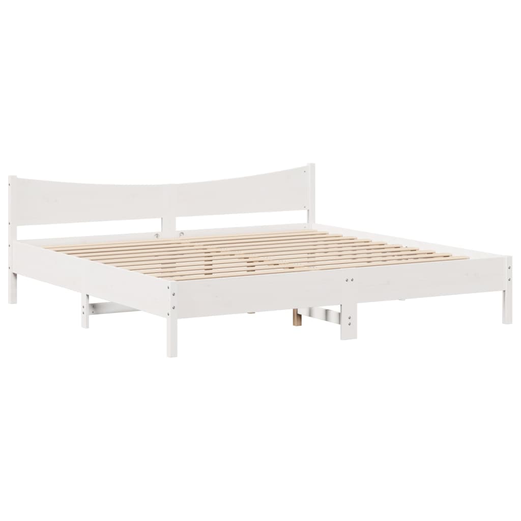 sengeramme med sengegavl 180x200 cm massivt fyrretræ
