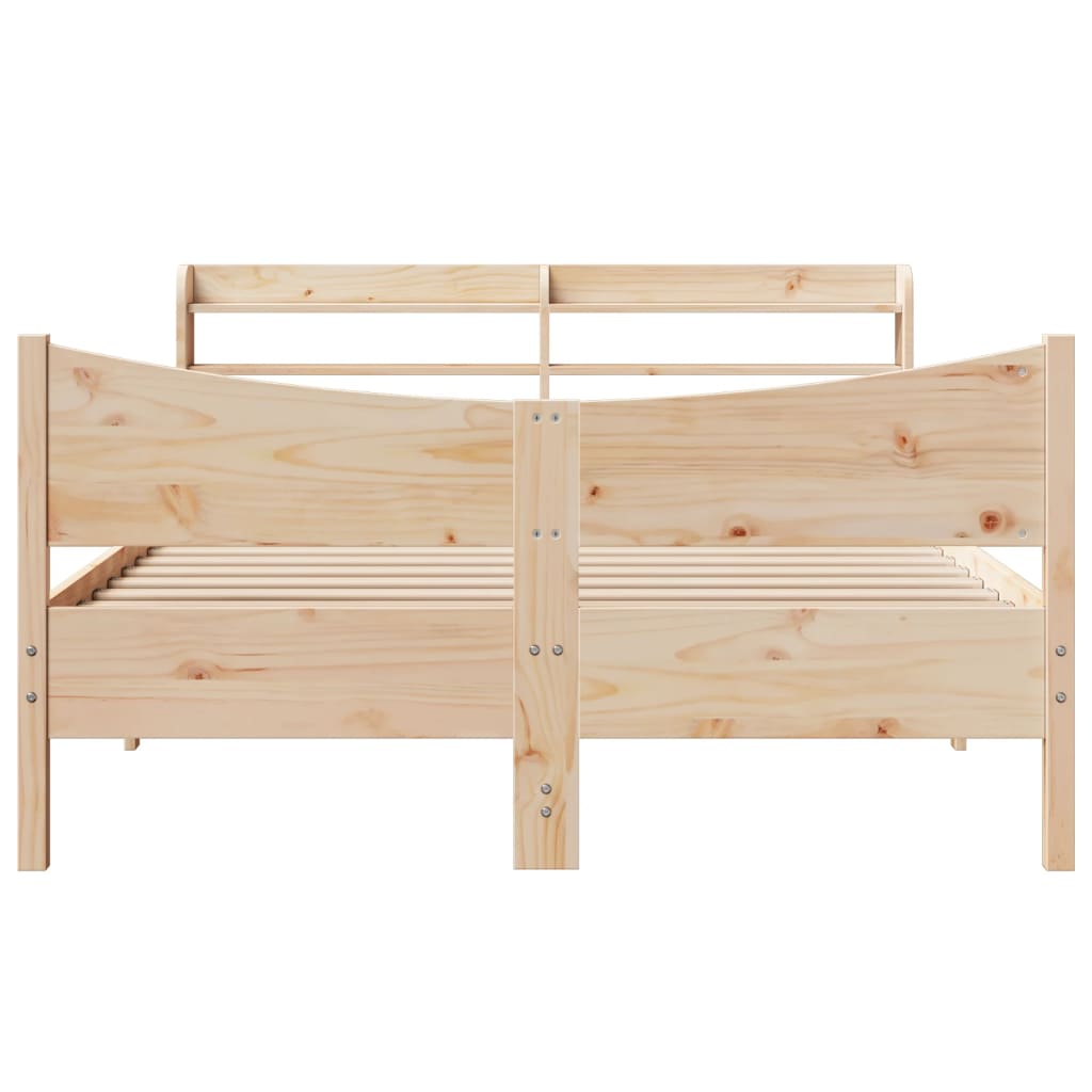 sengeramme med sengegavl 160x200 cm massivt fyrretræ