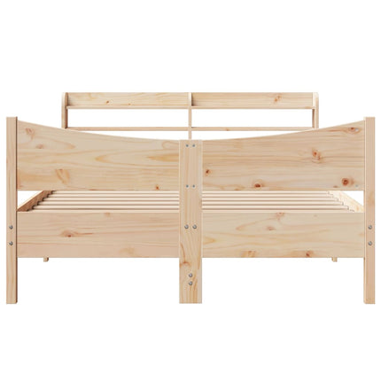 sengeramme med sengegavl 160x200 cm massivt fyrretræ