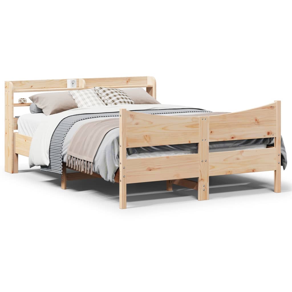 sengeramme med sengegavl 160x200 cm massivt fyrretræ