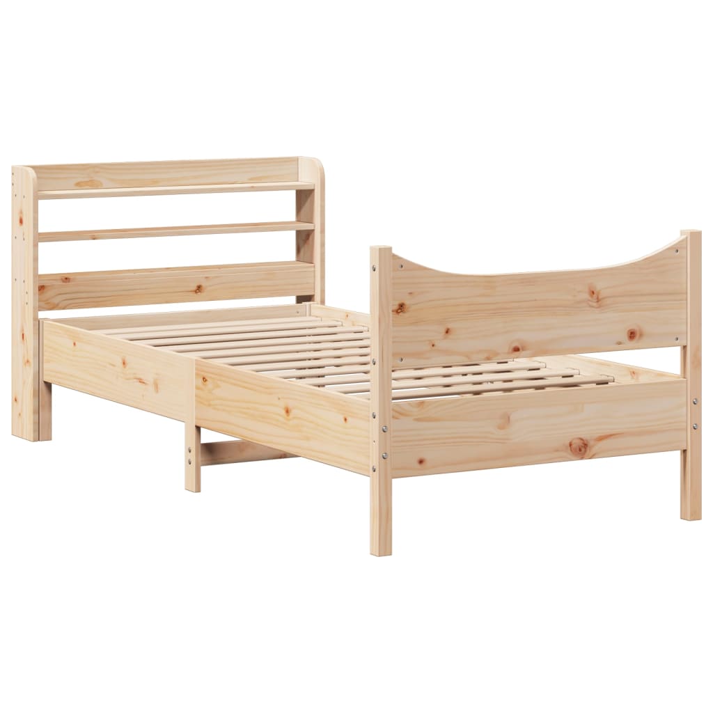 sengeramme med sengegavl 90x200 cm massivt fyrretræ