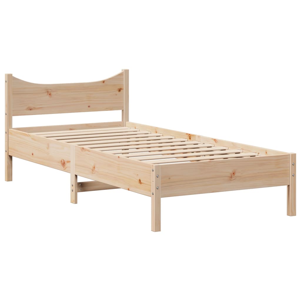 sengeramme med sengegavl 90x200 cm massivt fyrretræ
