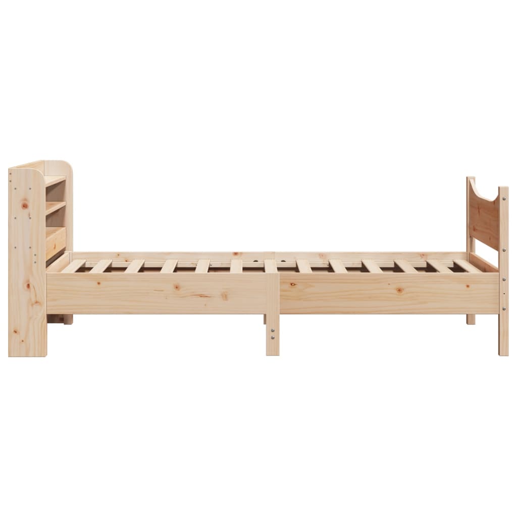 sengeramme med sengegavl 90x200 cm massivt fyrretræ