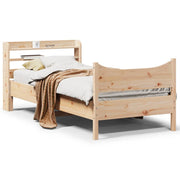 sengeramme med sengegavl 90x200 cm massivt fyrretræ
