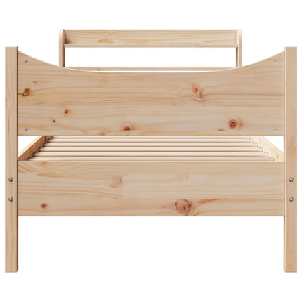 sengeramme med sengegavl 75x190 cm massivt fyrretræ
