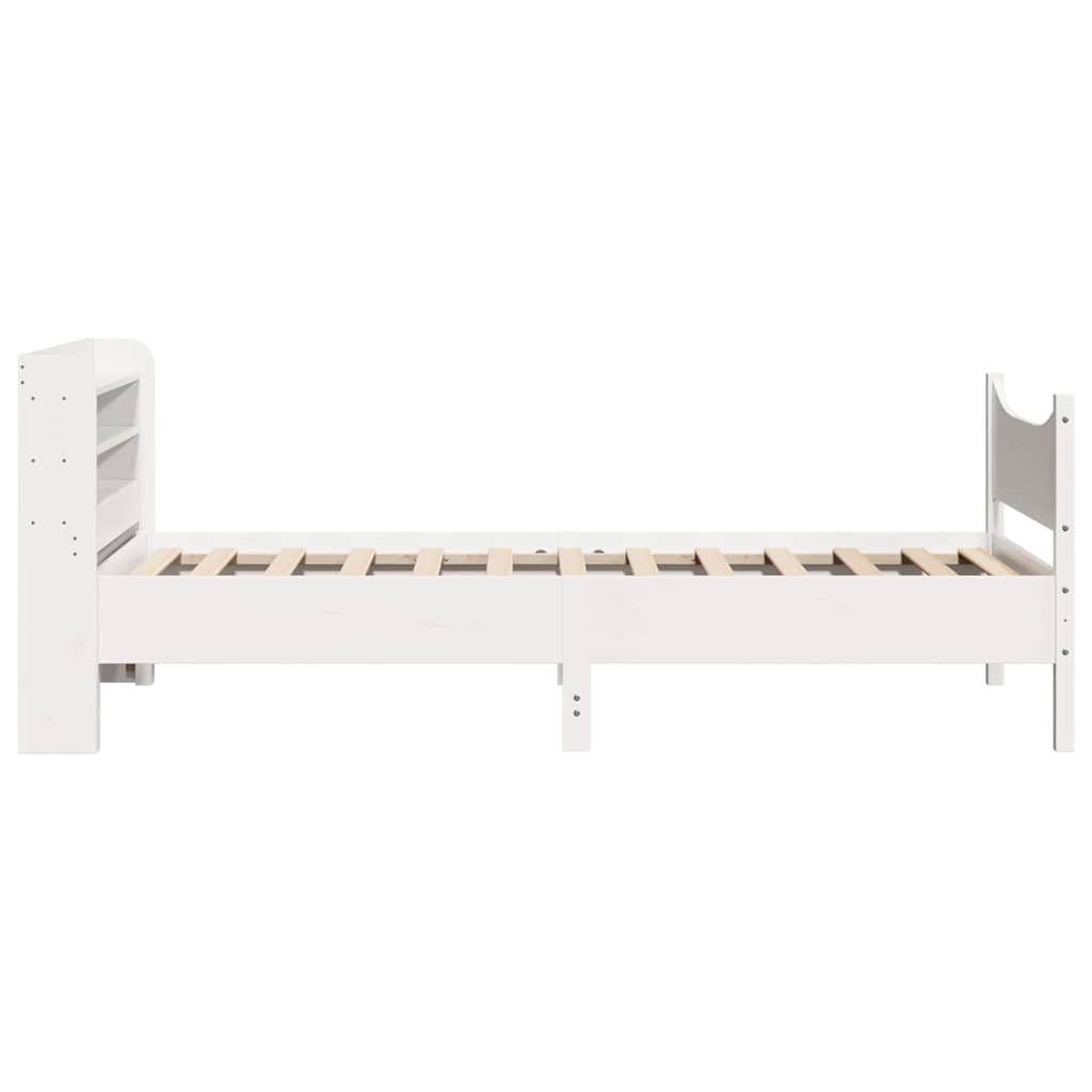 sengeramme med sengegavl 75x190 cm massivt fyrretræ hvid