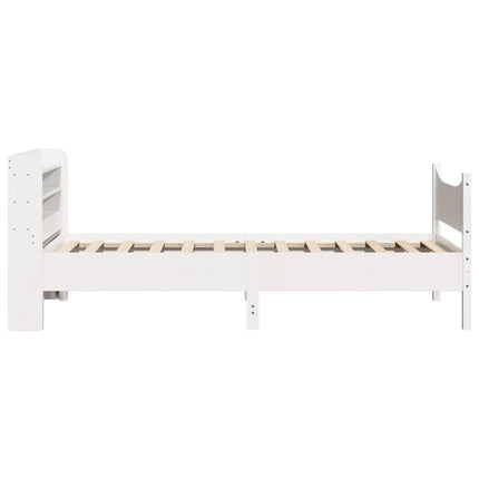 sengeramme med sengegavl 75x190 cm massivt fyrretræ hvid