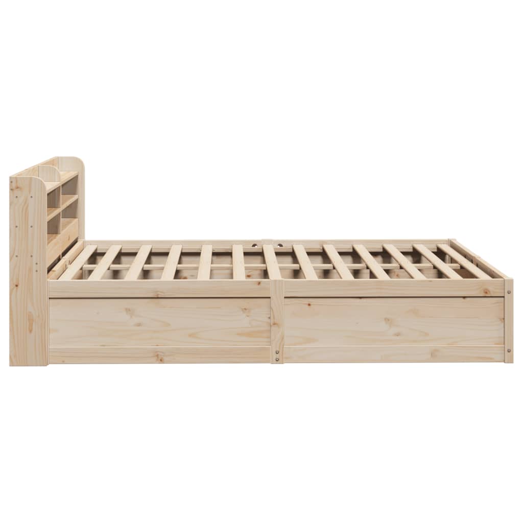 sengeramme med sengegavl 135x190 cm massivt fyrretræ hvid