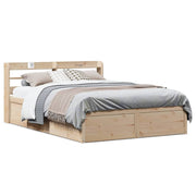 sengeramme med sengegavl 135x190 cm massivt fyrretræ hvid
