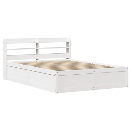 sengeramme med sengegavl135x190 cm massivt fyrretræ hvid