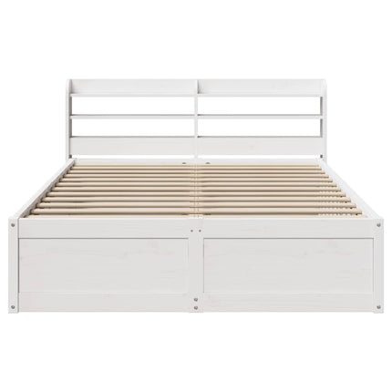 sengeramme med sengegavl135x190 cm massivt fyrretræ hvid
