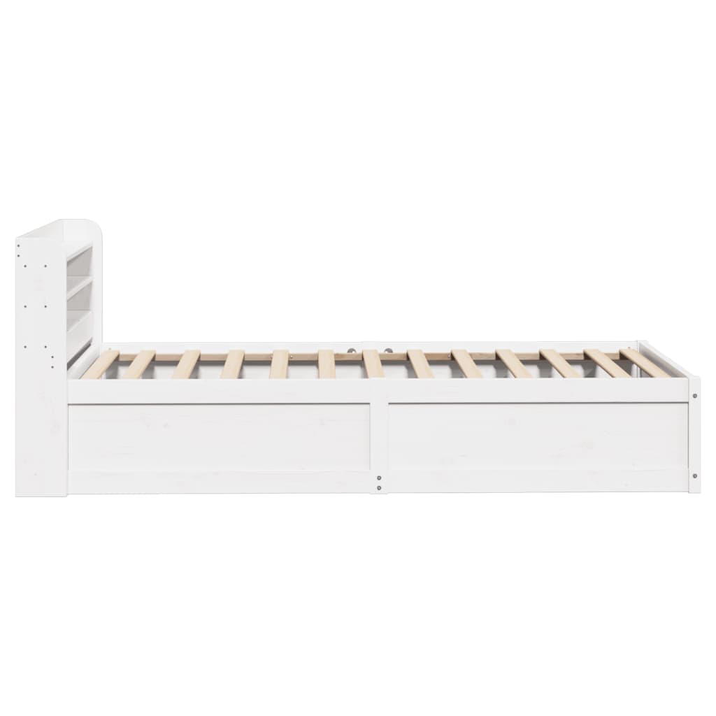 sengeramme med sengegavl 75x190 cm massivt fyrretræ hvid